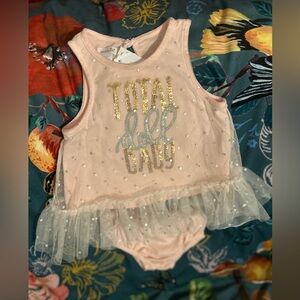 Brand New Mud Pie Two Piece Dress w/ Bloomers Gold, Silver & Pink Size 6-9 Mon